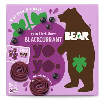 Bear Nibbles Pure Blackcurrant Fruit Yoyo 100g