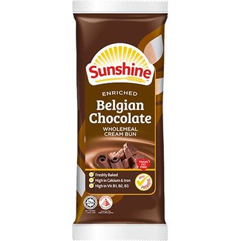 Sunshine Enriched Chocolate Wholemeal Cream Bun 65 g