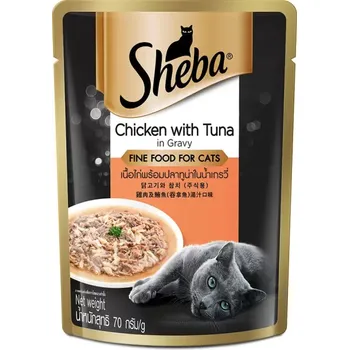 Sheba Rich Premium Adult 1 Year Chicken With Tuna In Gravy 70g