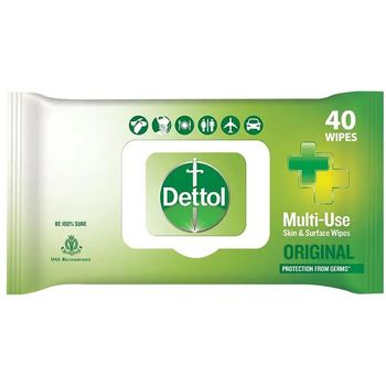 Dettol Multi-Use Skin And Surface Wipes Original Sanitizers 40 Wipes