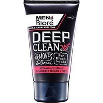 Men's Biore Double Scrub Facial Soap For Dull Skin Deep Fresh Exfoliation 100g