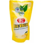 UIC Natural Dish Washing Liquid Refill Zesty Lemon 600ml