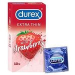 Durex Extra Thin Wild Strawberry Flavoured Condoms For Men 10s