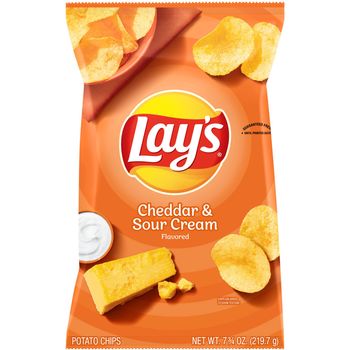Lay's Cheddar & Sour Cream Flavoured Potato Chips 184.2g