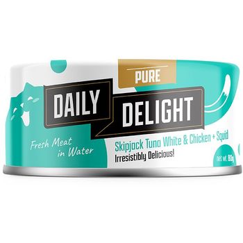 Daily Delight Squid Pure Can Cat Food 80g x 48