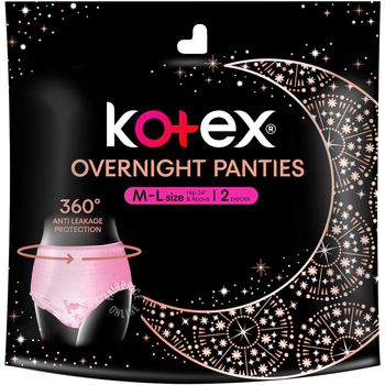 KOTEX OVERNIGHT PANTIES M-L HIP 34" & ABOVE