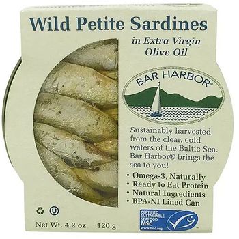 Bar Harbor Wild Petite Sardines in Extra Virgin Olive Oil  120g