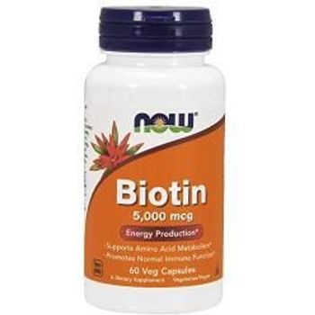 Now (Foods) - Energy Production, Biotin 5000mcg (60 veggies capsules)