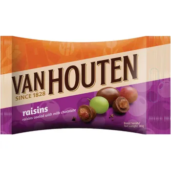 Van Houten Milk Chocolate Raisins 80g