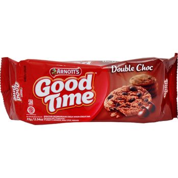 Arnott's Good Time Double Choc Cookies 72g