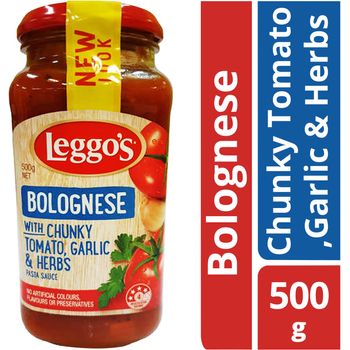 Leggo's Pasta Sauce Bolognese Chunky Tomato Garlic Herbs