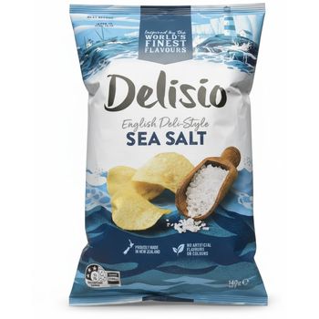 Delisio Potato Chips English Deli-Style Sea Salt 140g