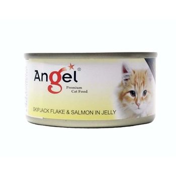 Angel Cat Canned Food Skipjack Flake & Salmon In Jelly 80g