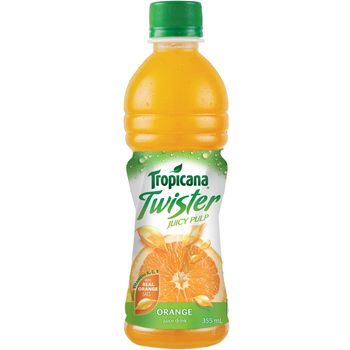 Tropicana Twister Fruit Drink 355ml Orange With Pulp