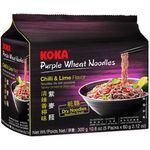 Koka Purple Wheat Noodles Chili And Lime Flavor 5pcs 60g