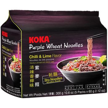 Koka Purple Wheat Noodles Chili And Lime Flavor 5pcs 60g