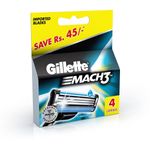 Gillette Mach 3 Razor Blades Pack of 4 Cartridges