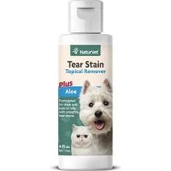 Naturvet Tear Stain Topical Remover Plus Aloe 4oz Eliminates Unsightly Tear Saliva Stains Gentle Waterbased Formula For Dogs Cats