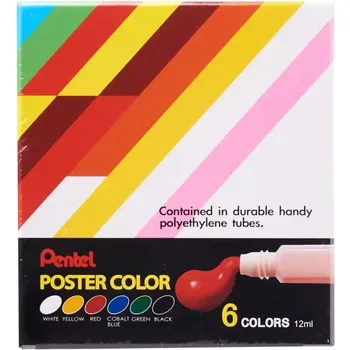 Pentel Poster Color 6 Colors Box