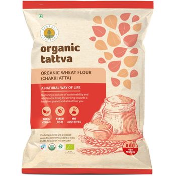 Organic Tattva Whole Wheat Flour Chakki Atta 1kg