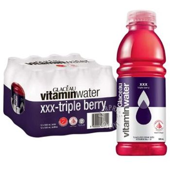 Glaceau XXX Vitamin Bottle Water Triple Berry 12 x 500ml
