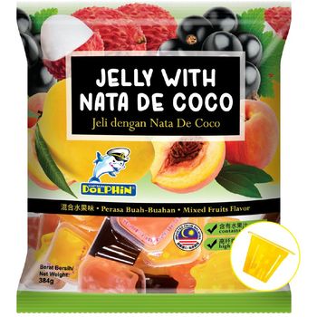 Jeli Perisa Campuran Kapten Dolphin dengan Nata De Coco 384g