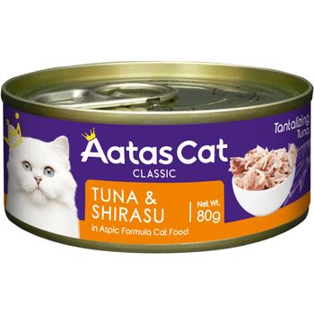 Aatas Cat Canned Food Tantalizing Tuna And Shirasu In Aspic 80g