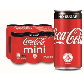 Coca Cola Mini No Sugar Carbonated 6 x 180ml