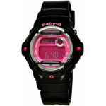 Casio Women's Baby G Quartz 200m Wr Shock Resistant Resin Color Black With Pink Face model Bg-169r-1b