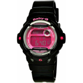 Casio Women's Baby G Quartz 200m Wr Shock Resistant Resin Color Black With Pink Face model Bg-169r-1b