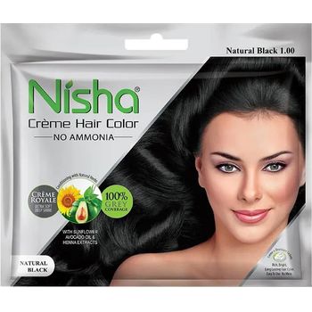 Nisha Creme Hair Colour Natural Black 20ml Plus 20g