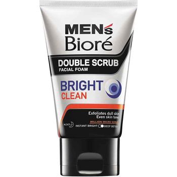 Biore Men Double Scrub Facial Foam Bright Clean 100g