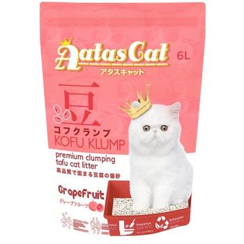 Aatas Cat Premium Clumping Tofu Cat Litter Kofu Klump Grapefruit 6L
