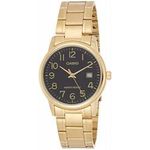 Casio #mtp-v002g-1b Men's Standard Analog Gold Tone Stainless Steel Date Watch