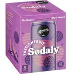 Remedy Sodaly Soft Drink Passionfruit 4 Cans x 250ml