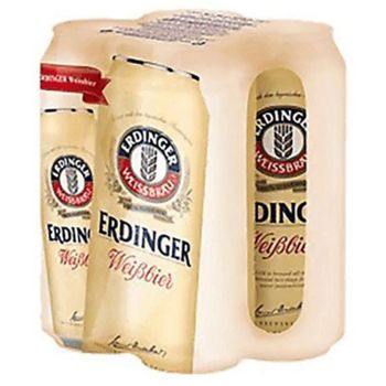 Erdinger Weissbier Wheat Beer Can 4 X 500ml