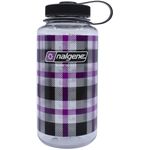 Nalgene Wide Mouth Water Bottle Purple Plaid 1l