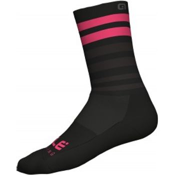 Ale Cycling Linea Speed Fondo Socks Q-skin 16cm Black fluo Pink