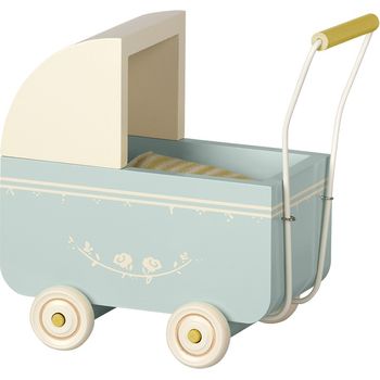 Maileg Pram 17cm Micro Blue
