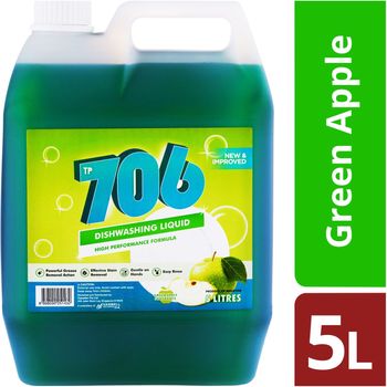 TP 706 Dishwashing Liquid Green Apple 5L