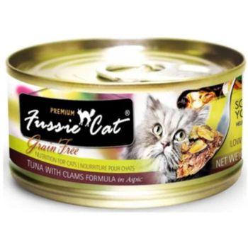 Fussie Cat Premium Tuna & Clams In Aspic Grain-free Wet Cat Food 80g