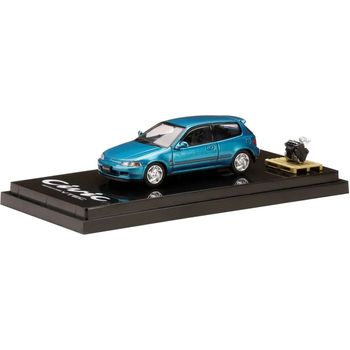 Hobby Japan Honda Civic EG6 SiR II / Tahitian Green Pearl W/Engine Display Model Diecast Car