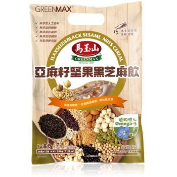 GREENMAX Flaxseed & Black Sesame Nuts Cereal 28g x 12packs