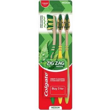 Colgate ZigZag Neem Medium Bristle Toothbrush 3pcs