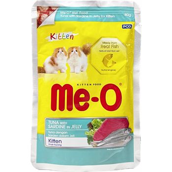 Me-O Pouch Kitten Tuna With Sardine In Jelly 80g