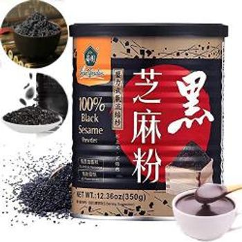 Sweet Garden Black Sesame Seeds Powder No Sugar Low Temp Roasted Halal Non-gmo Black Sesame Paste 350g