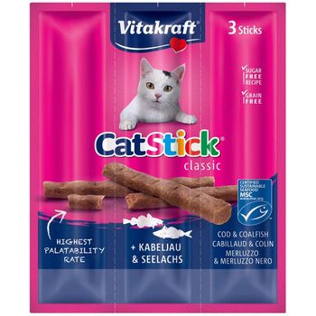 Vitakraft Cat Stick Cod And Coalfish Cat Treats 3 Sticks 18g
