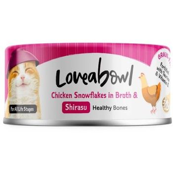 Loveabowl Cat Canned Food Chicken Snowflakes With Shirasu In Broth 70g