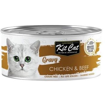 Kit Cat Gravy Chicken And Beef 70g (24 cans)- TNR Project Sg