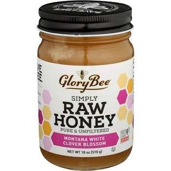 GloryBee Honey Raw Montana White Clover Blossom 513g